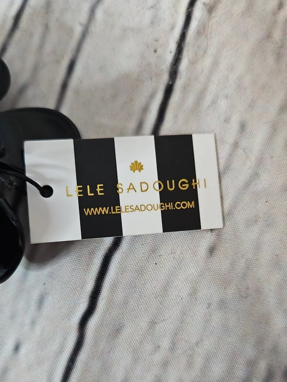 Lele Sadoughi Black Lily Claw Clip White Pearl Accent New